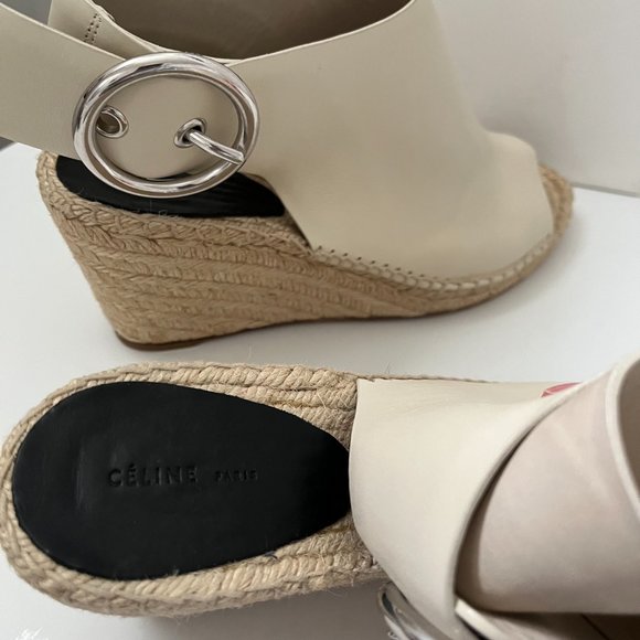 Céline Leather Espadrille Wedge Sandals, by Phoebe Philo - Picture 5 of 16